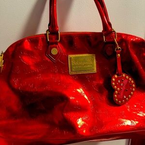 Betseyville by Betsey Johnson red bowler bag